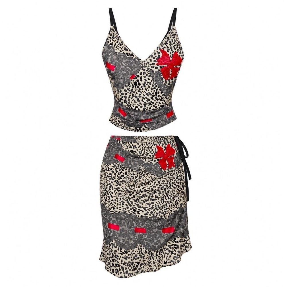 Blumarine Vintage 90's Leopard 2 Piece Set